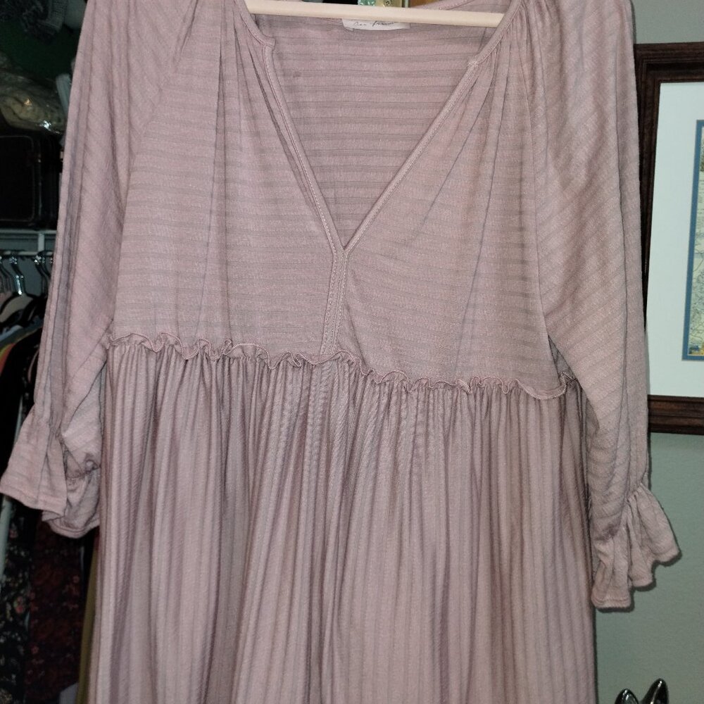 Deep V Neck Babydoll Top